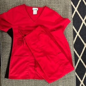 Scrub star red scrub set